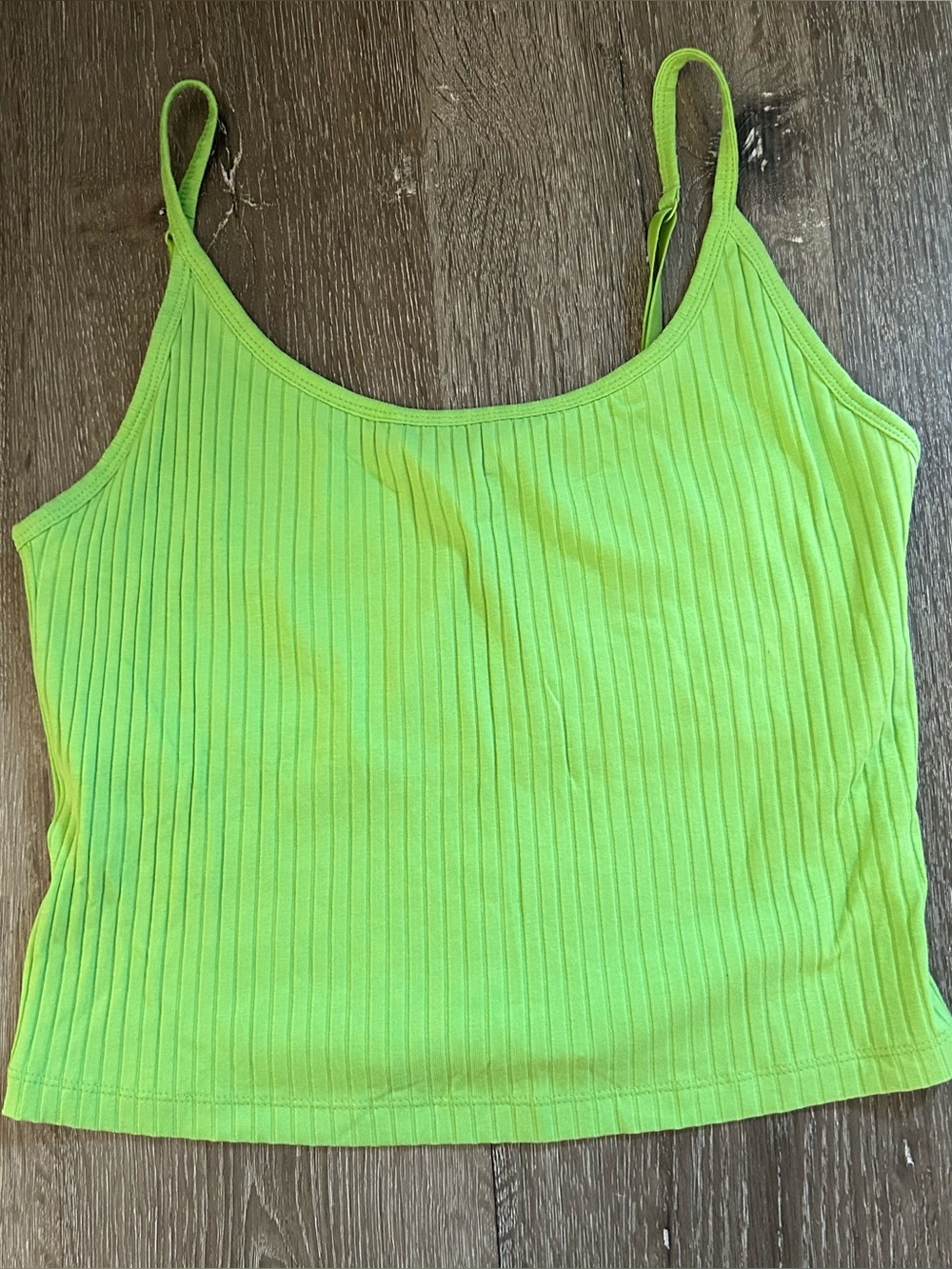NWT Large Tall Old Navy Green Ribbed Cropped Camisole Tank Top